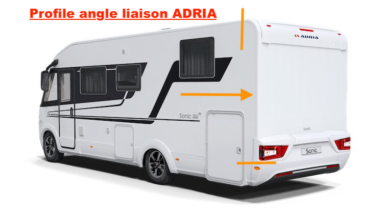 PROFILE ANGLE LIAISON ADRIA profil alu blanc arrière gauche 2225 mm
