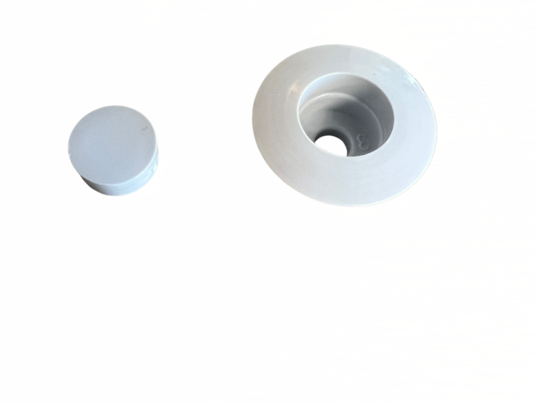 FIXATION-BOUCHON-ENCASTRE-ADRIA rosace gris clair avec bouchon inclus