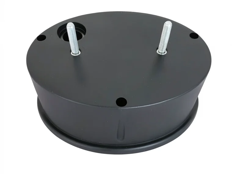 Vue arrière du bloc optique ovale transparent avec douilles ampoules