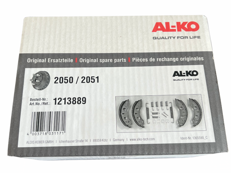 Mâchoires frein ALKO 2050 2051 kit complet essieu réf 1213889