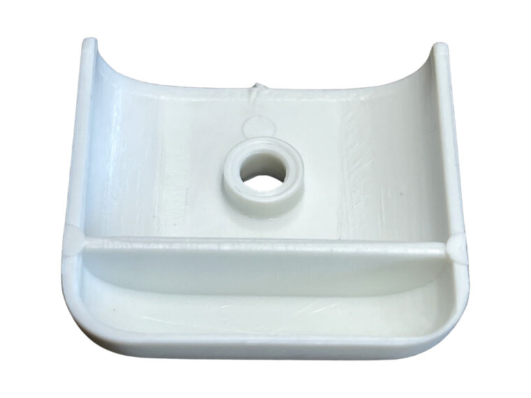 Embout profilé caravane blanc face arrière fixation vis