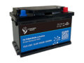Batterie lithium LiFePO4 100Ah Ultimatron 12,8V vue de face bornes SAE